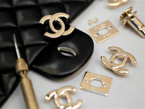 chanel leather hardware.